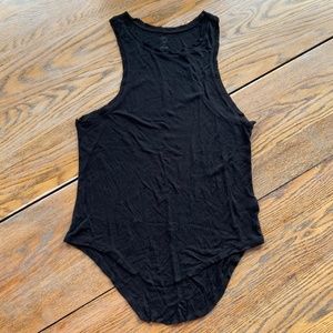 T&B black light weight distressed vintage look 100% modal black tank top/L